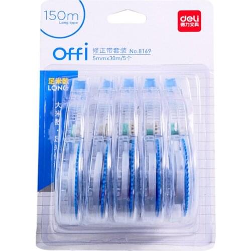 Deli 150m correction tape student stationery 150m large capacity correction tape correction tape correction tape 8169