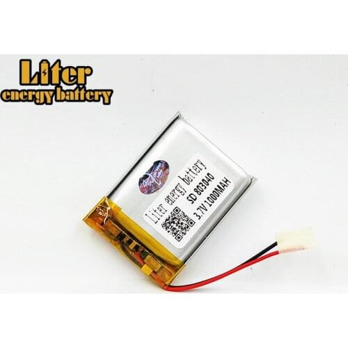 Best Li-Po Rechargeable battery 3.7V polymer lithium batteries 803040 For MP4 MP5 GPS Camera Tablet PC 1000mAH intercom