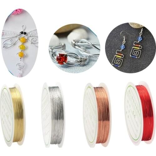 Copper Wire For Bracelet Necklace Jewelry DIY Accessories 0.2-1.0mm 1 Roll Cord Beading Wire DIY Craft