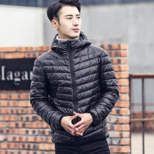 Mens All-Season Ultra Lightweight Packable Down Jacket Water and Wind-Resistant Breathable Coat Big Size Men Hoodies Jackets