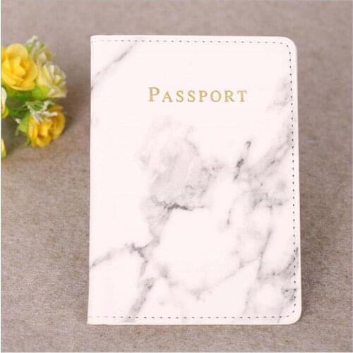 Women Men Passport Cover Pu Leather Marble Style Travel ID Credit Card Passport Holder Packet Wallet Purse Bags Pouch
