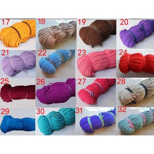 5mm Solid Color Fold Over Elastic Ribbon- 24rolls 32colors 50 Yards/roll For headbands hairbow accessory free shipping