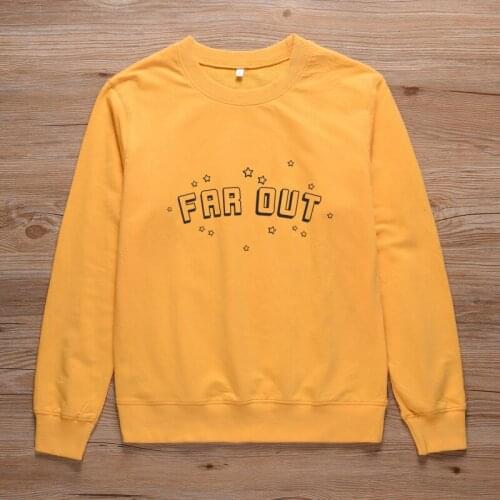 ONSEME Far Out Stars Graphic Sweatshirt Women Streetwear Aesthetic Crewneck Pullovers Kawaii Hoodies Tracksuit Tops Drop Ship