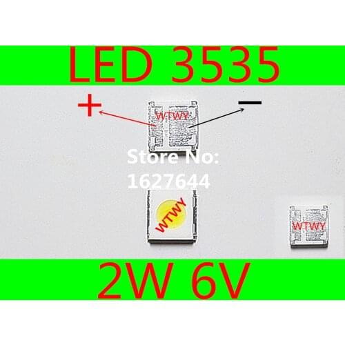 500pcs WOOREE LED 3535 LED TV Backlight High Power 2W 6V LED Backlight Cool white For LED LCD TV Backlight Application