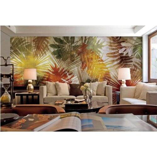 Custom 3d photo wallpaper 3d wall murals wallpaper Palm leaves mural art backdrop wallpaper wall 3d wallpaper for living room