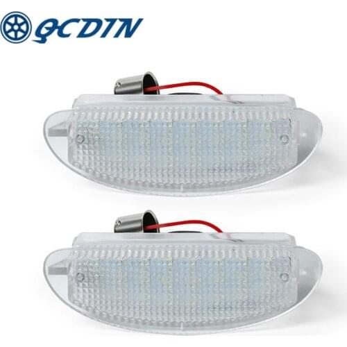 QCDIN 2Pcs For Renault Clio II White 12V Car License Plate Light Signal Lamp Driving Turn Signal Light Auto Parts