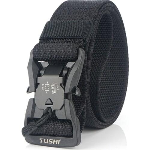 1200D Tactical Belt Adjustable Army Belt with Magnetic Buckle Heavy Duty Waist Belt Outdoor Training Hunting Climbing Belt 125CM