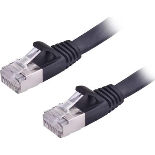 New 100% Black Network Cable Ethernet Cable Cat7 RJ45 Thin High Speed Flat Shielded Twisted Pair Internet Lan 3M