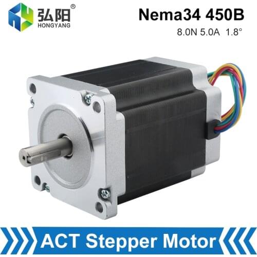 NEMA 34 CNC Stepper Motor 450B 8Nm 5AD=12.7mm 14mm 2 Phase Drive Motor Suitable For CNC Engraving Machine 3D Printer