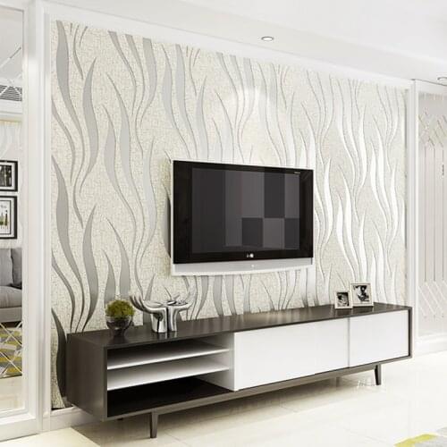 Modern 3D Stereoscopic Relief Curve Stripe Non-woven Wallpaper Bedroom Living Room Sofa TV Background Papel De Parede Home Decor