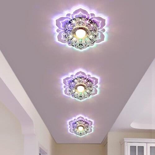 Modern Creative Led Corridor Lights Color Light Source Crystal Porch Light Ceiling Lamp Kitchen Celling Light