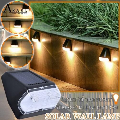 LED Solar Lamp Path Stair Outdoor Waterproof Wall Light Garden Landscape Step Deck Lights Balcony Fence Street Solar Lights