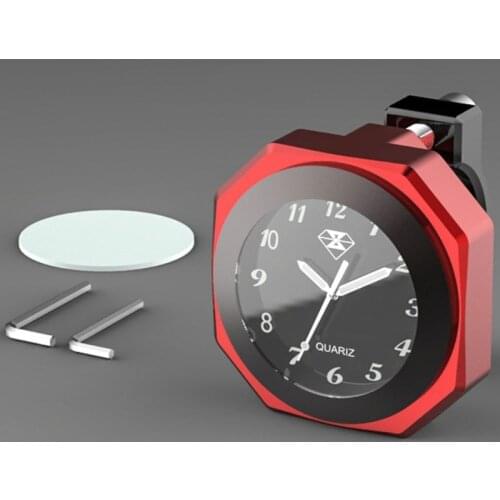 Universal Aluminum Alloy 4Color 7/8inch 1inch Motorcycle Luminous Handlebar Mount Clock Watch Thermometer CNC Chrome Motorcycle