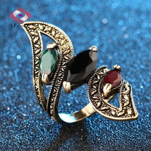 UUNICO Bohemian fine high quality resin ring vintage ring womens jewelry