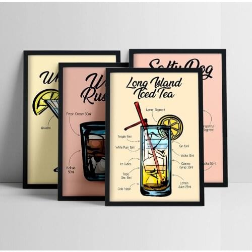 Nordic Fruits Cocktail Drink Vintage Poster Modern Pub Bar Club Cafe Prints Canvas Painting Wall Art Pictures Home Decoration