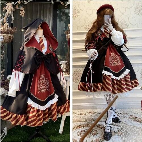 England School of Magic Magic Cloak sweet lolita top kawaii girl cute printing victorian coat gothic lolita cosplay cos
