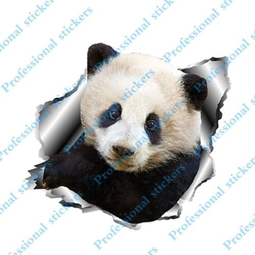 Funny 3D Panda Car Sticker Torn Metal Car Window Bumper Decal Reflective Stickers Animal Car Styling Decals