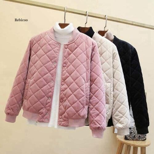 Woman Jacket Parkas Coat Short Cotton Jacket Womens Winter Clothes Womens Cotton-Padded Baseball Uniform Veste Femme