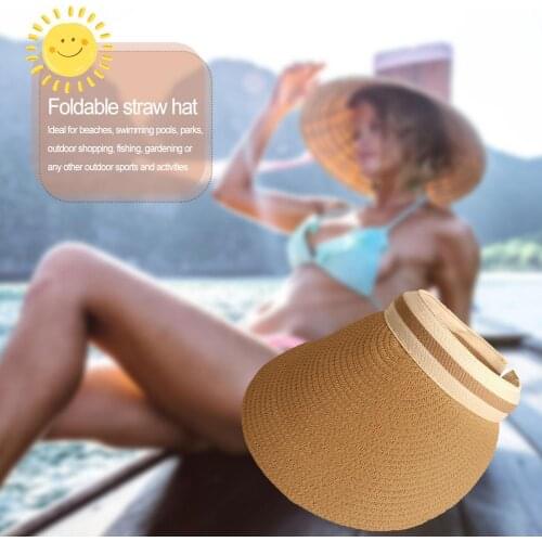 Womans Sun Hats Hand Made Visor Hats Summer Hat Casual Shade Hat Empty Top Hat Beach