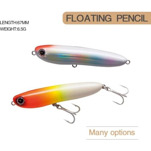 Fishing Lure 67mm 6.5g Floating TopWater Pencil Wobbler Minnow Lure Fishing Tackle Artificial Hard Bait carp Fishing tackle 1Pcs