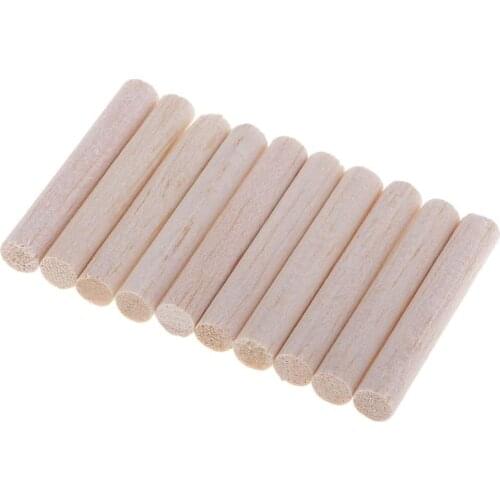 10 Pieces D12mm Round Blank Unfinished Balsa Wood Wooden Dowel Rod Pole for Woodcraft Hobbies DIY Craft Airplane Model Building