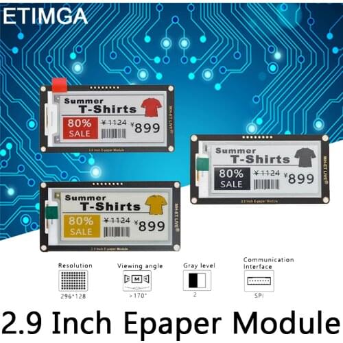 2.9" 2.9 Inch Epaper Module E-paper E-Ink EInk Display Screen SPI Support For Arduino UNO STM32 Raspberry PI ESP32