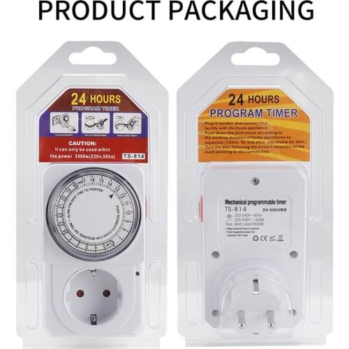 24-hour Cycle Timer Switch Kitchen Timer Socket Circuit Universal Timer Socket Mechanical Timer 110~ 250V 16A EU/UK/AU Plug