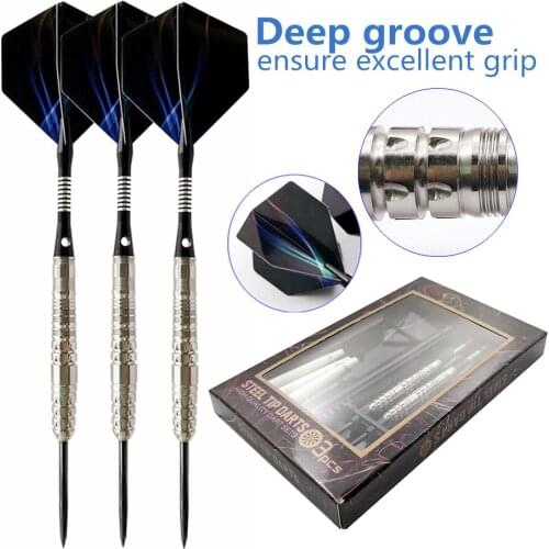 3 Professional Steel Tip Darts/set 21g Competition Grade Tungsten Steel Dart Set Hard Tungsten Steel Dart Needle with Laser Tai