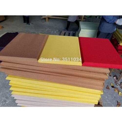 4pcs 60x30cm Customized Eco-friendly China Soundproof Cloth Fabric Acoustical Polyester Felt Fiber Acoustic Panels 25mm thick