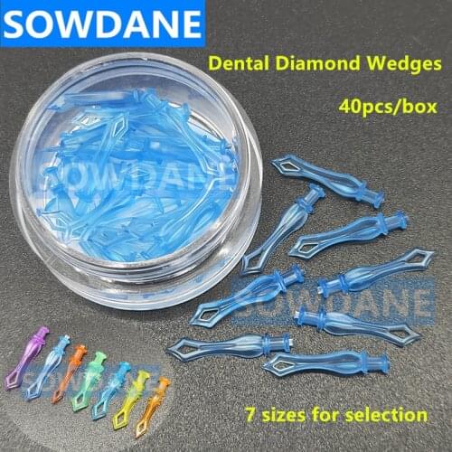 40pcs/box Autoclavable Dental Diamond Wedges Interdental Teeth Gap Wedge Plastic Wedge Dentistry Material Supply