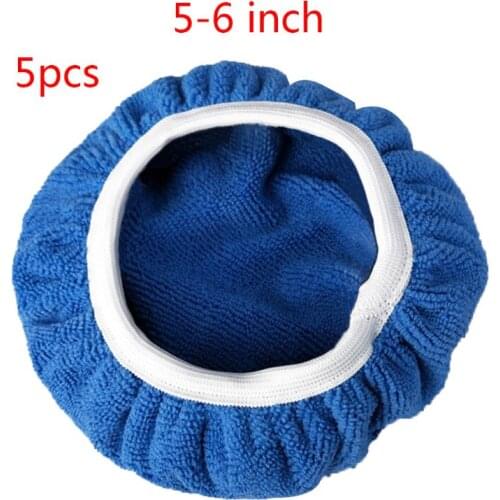 5pcs Polishing Bonnet Buffer Pad Microfiber Bonnet Car Polisher Pad Cover B36B