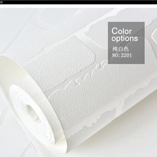 53cmx10m White Brick Block Wallpaper Non-woven Fabric 3d Tv Background Hair Salon Hairdressing Clothing Store Wallpaper Bedroom