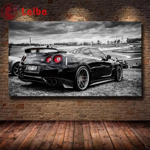 DIY Diamond Painting Modern black and white art sports car racing Diamond Mosaic Full Drill Square Cross Stitch Handmade Hobby