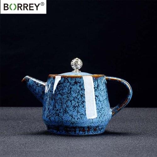 BORREY Ceramic Teapot Chines Kung Fu Tea Set Color Kiln into Teapot Simple Teapot Tea Set With Lid Kung Fu Tea Exquisite Gift
