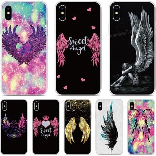 Tpu Soft Angel Wings Phone Case For iPhones SE 2020 SE2 SE 2 XR X XS 11 Pro MAX 6 6S 7 8 9 Plus For iPod Touch 7 6 5 Cover