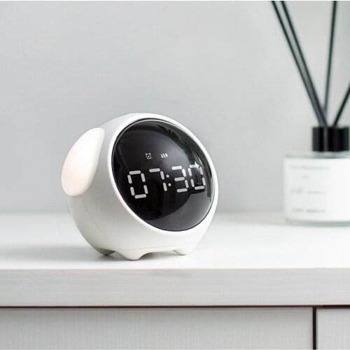 Xiaomi Child Alarm Clock Cute Expression Multifunctional Bedside Voice Control Night Light Snooze Chargeable Alarm Clock
