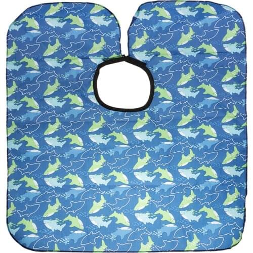 Child Salon Shark Print Waterproof Hair Cut Hairdressing Barbers Cape Gown