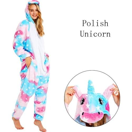 Unicorn Onesies Unisex Winter Totoro Panda Onesie Women Nightwear Stitch Anime Costume Adult Flannel Sleepwear Pajamas