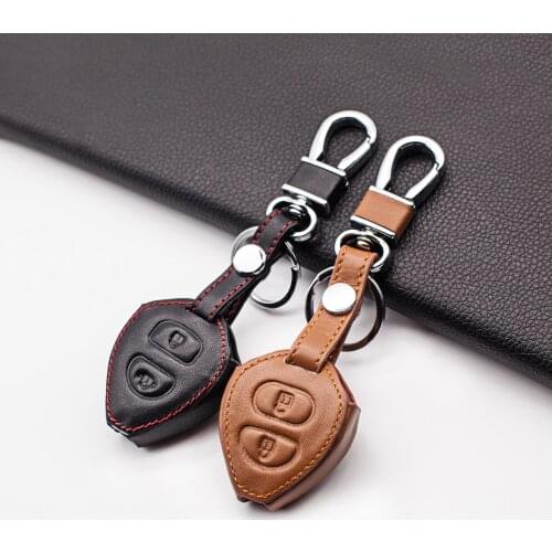 Hot sale Carrying Leather Case For Toyota Corolla Rav4 Yaris Avensis / Prado Car Key Wallet 2 buttons remote Car Styling