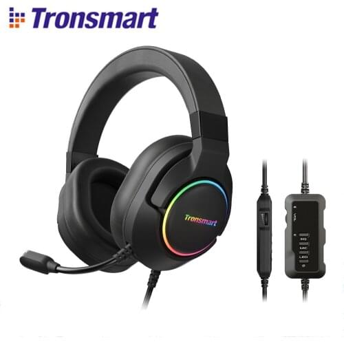 Tronsmart Sparkle Gaming Headset Wired Headphone with Microphone 50mm Driver 7.1 Virtual Surround Stereo Sound Compatible for PC