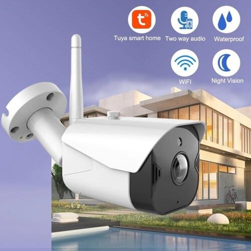 Tuya HD 1080P Waterproof Outdoor IP New Smart Life Camera P2P WiFi Security Camera Bullet CCTV Surveillance Camera Metal Shell