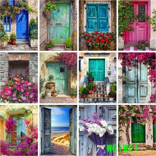 Paint with Diamond Painting House Full Drill Square Landscape Embroidery Picture of Rhinestones Pasted Home Decoration Weiwei