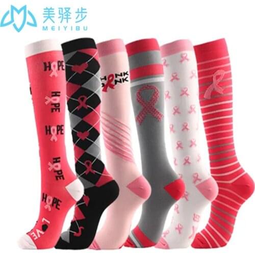 Compressie Sok 6 Pairs Per Set Compression Sock Sport Running Cycling High Knee Hiking Socks
