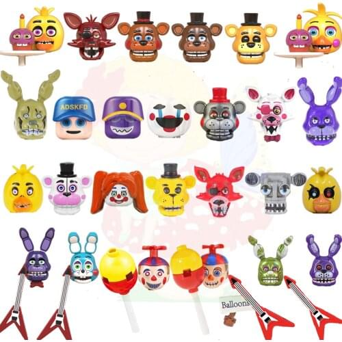 8pcs Five Nights Building Blocks FNAF Bonnie Foxy Freddy Chica Bear Figure Doll Toys For Children birthday Gifts