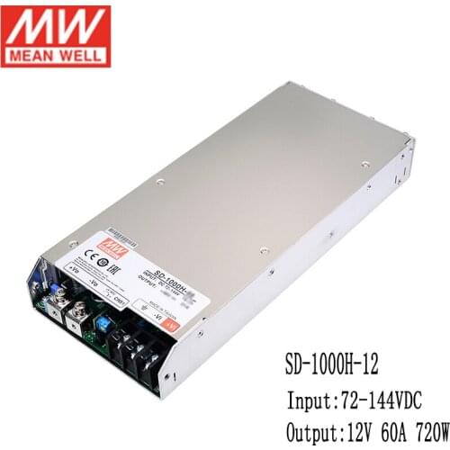 MEAN WELL SD-1000H-12 Input 72~144V DC to 12V DC 60A DC-DC Converter Switching Power Supply 12V 720W Converter Transformer