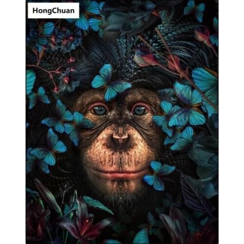 Cute Little Orangutan 5D DIY Square/Round Diamond Painting Mural Mosaic Cross Stitch Home Decoration Christmas Gift Hand Sticker