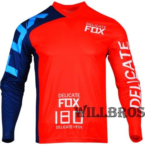 Delicate Fox Mountain Bicycle Offroad Long Sleeve Motorcycle Motorbike Racing Mens Jersey