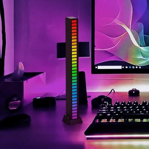 225mm Music Rhythm Light RGB Sound Control Rhythm Pickup Light LED 40 Lamp Beads Car Game Room Party Atmosphere Strip Lights