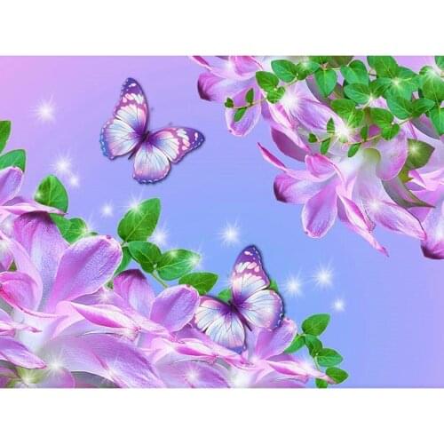 Kufwkey DIY 5D Diamond Painting Cross Stitch Kits purple butterfly Mosaic Full Diamond Embroidery diamond Patterns wall Stickers