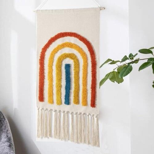 Nordic Kids Room Wall Hanging Decoration Rainbow Tapestry Nursery Wall Decoration Handmade Tapestry Home decoration 50cmx70cm